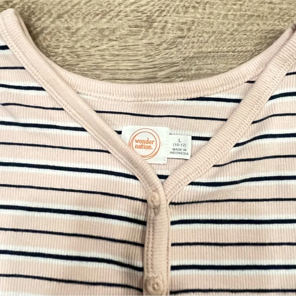 Girls Bundle - Striped Button Front Tops + Pink Flare Jeans - Picture 5 of 8